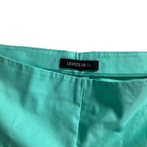 Lafayette 148 Aqua Blue Cropped Side-Zip Trouser Pant Size 6 - Picture 3 of 9